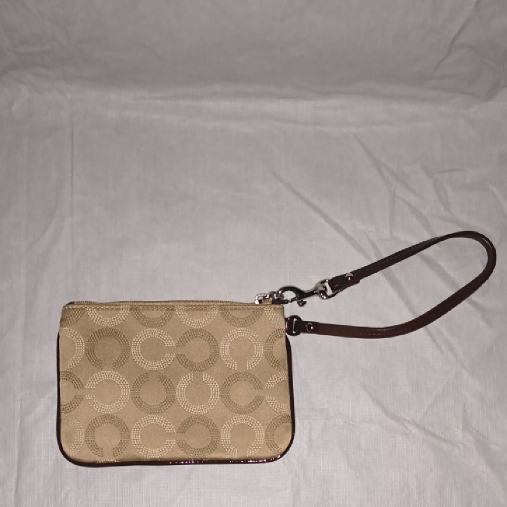 Coach Brown Patterned Wristlet - Picture 2 of 3